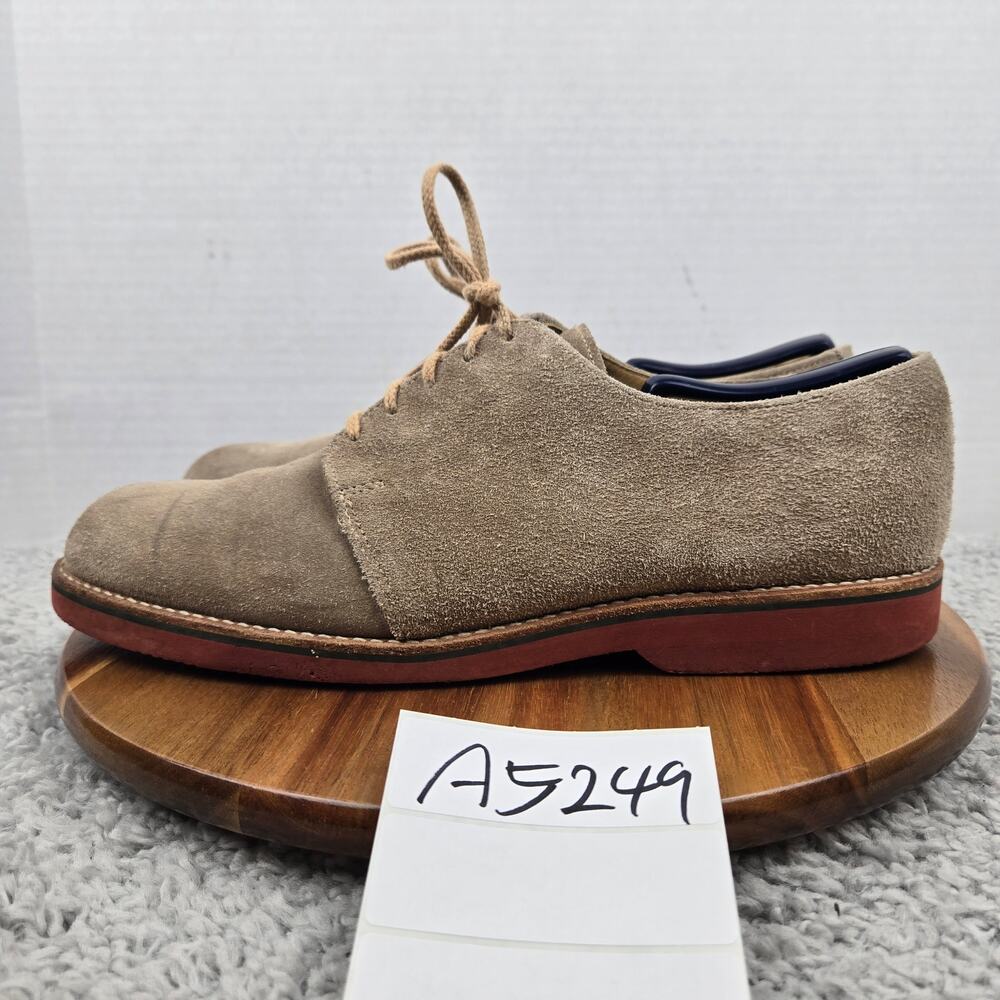 Rancourt & Co x Cole Haan Men 12D Tan Suede Vintage Maine USA Derby Oxford Dress